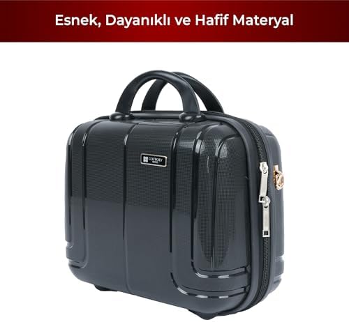 Alternative view of COTPOLY Polipropilen Kadın Makyaj Valizi, Askılı Kozmetik Organizer El Valizi, Sert Gövdeli Seyahat Beauty, Geniş Hacimli Makyaj Çantası (Siyah)