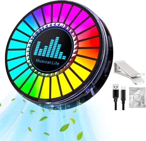 RGB Duyarlı Müzik Işığı Araç Kokusu Havalandırma Klipsli LED Ambiyans Aydınlatma USB Şarjlı Ritimle Senkron Renkli Işık Araç İçi Dekoratif Koku Difüzörü | L027