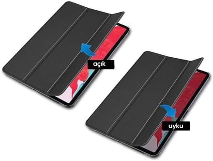 Alternative view of iPad 11.Nesil A16 11inç/10.Nesil 10.9inç ile uyumlu Kılıf Saydam Arka Kapak Flip Smart Cover Katlanabilir Standlı Darbe Emici Koruyucu Tablet Kılıfı Akıllı Uyku Özellikli Siyah