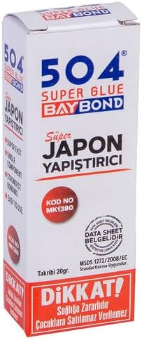 Baybond 504 Yapıştırıcısı 20g - Ekstra Güçlü Hızlı Yapıştırıcı Süper Glue - Plastik, Metal, Ahşap, Deri, Seramik ve Cam İçin Çok Amaçlı Yapıştırıcı - Ev, Ofis, Hobi ve Endüstriyel Tamirat İçin