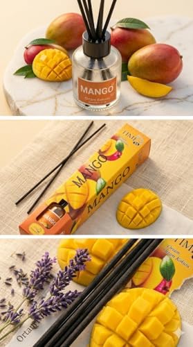 Alternative view of Time 24 Mango Oda Kokusu 55 ml - Dekoratif Cam Şişe Bambu Çubuklu Oda Parfümü - Meyve Esintili Uzun Süreli Ev ve Ofis Kokusu