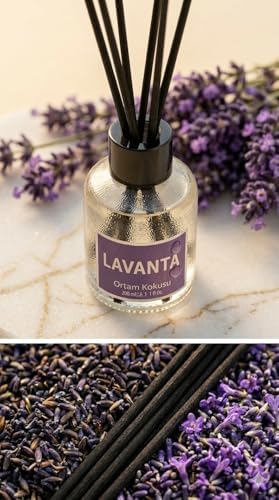 Alternative view of Time 24 Lavanta Oda Kokusu 55 ml - Dekoratif Cam Şişe Bambu Çubuklu Oda Parfümü - Rahatlatıcı ve Huzur Veren Uzun Süreli Ev ve Ofis Kokusu