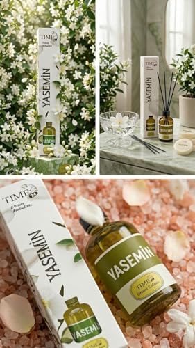 Alternative view of Time 24 Yasemin Oda Kokusu 55 ml - Dekoratif Cam Şişe Bambu Çubuklu Oda Parfümü - Rahatlatıcı Çiçeksi Esintili Uzun Süreli Ev ve Ofis Kokusu