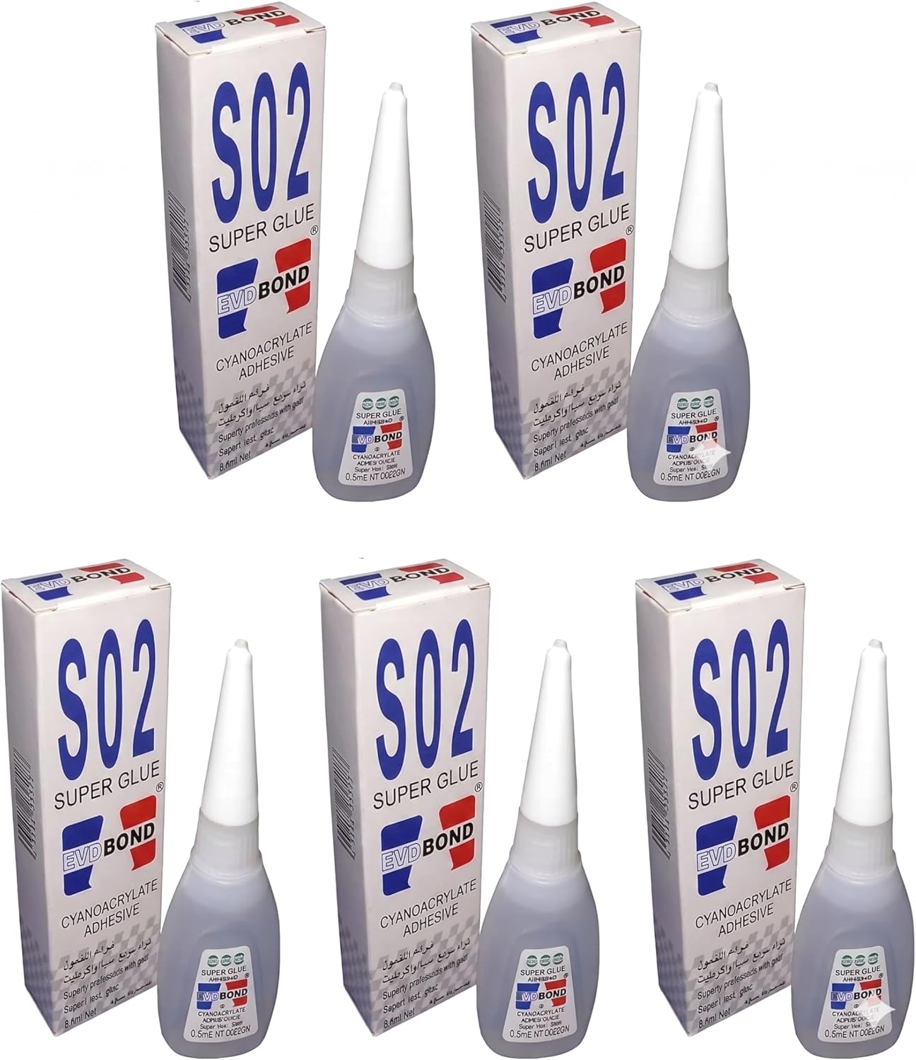 5 Adet S02 Yapıştırıcı (20 Gr) - Hızlı Kuruyan Çok Amaçlı Süper Güçlü Yapıştırıcı Seti