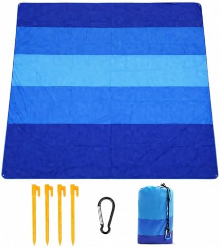 Plaj Battaniyesi, Kum Geçirmez Plaj Paspası 200,6 cm X 210,8 cm / 2-8 Yetişkin için Su Geçirmez Hızlı Kuruyan Açık Hava Piknik Matı Seyahat, Kamp, Yürüyüş için
