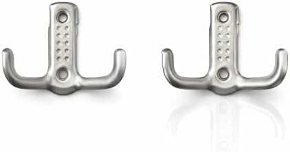 ASKILIK Çift Kancalı Duvar Askısı, Gümüş Rengi, Metal, 2 Adet