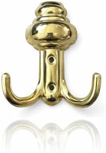 Çift Askılı Duvar Kancası, Altın Rengi, Metal, 3 Adet, Dekoratif Tasarım