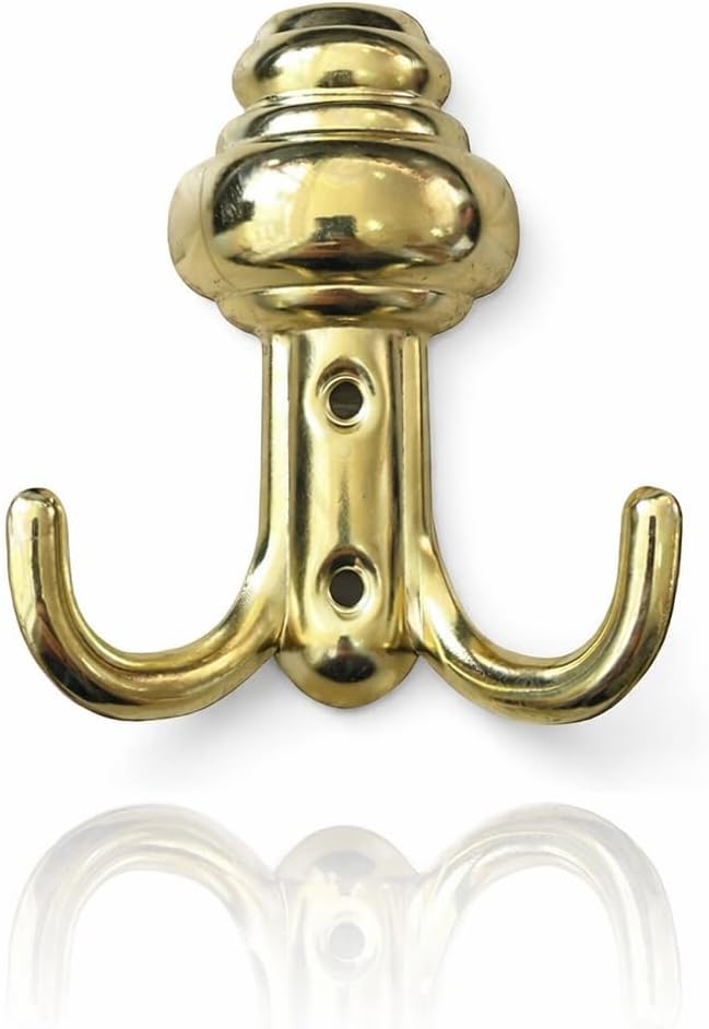 Alternative view of Çift Askılı Duvar Kancası, Altın Rengi, Metal, 3 Adet, Dekoratif Tasarım