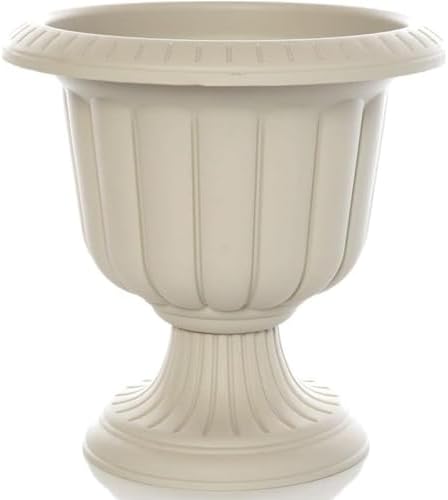 Ayaklı Plastik Saksı, Beyaz, Deliksiz, 3,4 Litre, UV Dayanıklı, Balkon ve Bahçe için
