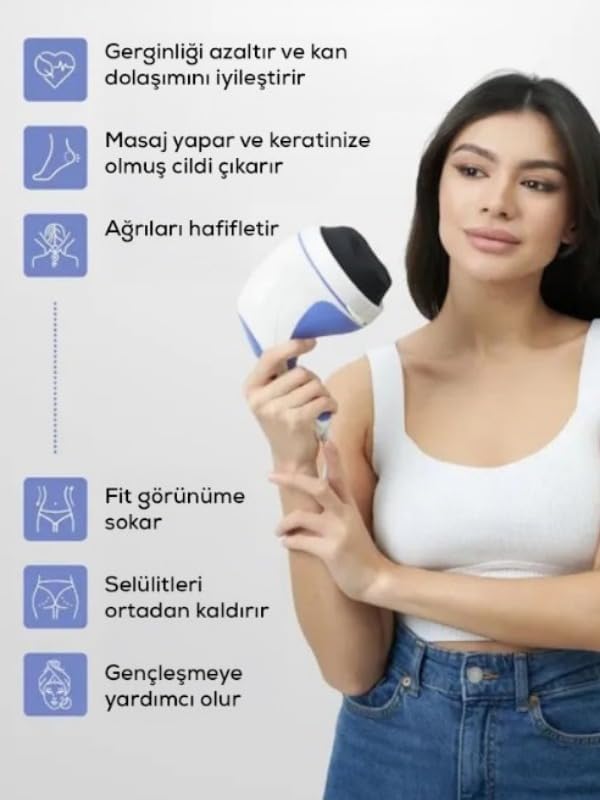 Alternative view of ShopexXtra 5 Başlıklı Selülit Giderici ve Tüm Vücut Masaj Aleti - Hız Ayarlı, Titreşimli Masaj Cihazı, Boyun, Sırt, Bacak, Karın ve Topuk İçin Bölgesel İncelme ve Rahatlama SPA