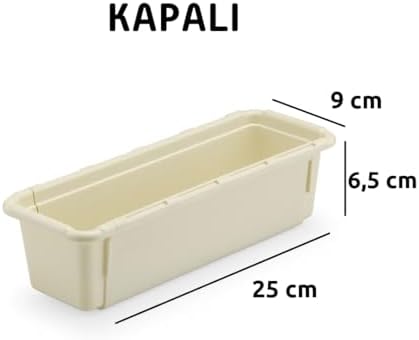 Ayarlanabilir Kayar Kızaklı Mini Çekmece Organizeri Uzuayıp Kısalan Konsül Masa Üstü Dzenleyici (Krem, 3 Numara)