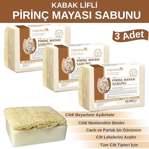Alternative view of Doğal Kabak Lifli Pirinç Mayası Sabunu 120 Gr x 3 Adet - Tüm Cilt Tipleri - Beyazlatıcı ve Aydınlatıcı Etkili