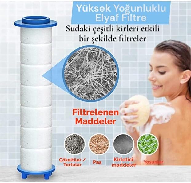 Alternative view of Filtreli Duş Başlıkları İçin Yedek Filtre – Kireç, Kir ve Pas Önleyici Su Arıtma Filtresi, Duş Başlığı Filtre Kartuşu (20)