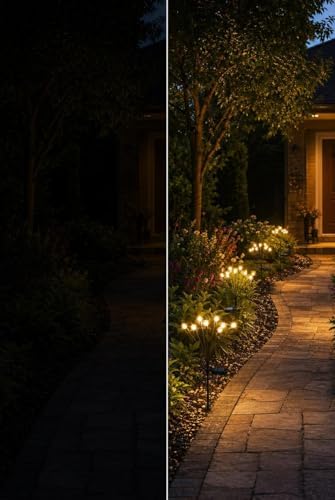 2 Adet 10 Ledli Solar Bahçe Işıkları Dış Mekan Peyzaj Aydınlatma 2 Modlu Bahçe Çiti Güneş Enerjili Süs Lambası Sarı Işık Dekoratif Teras Çim Yol Lambası