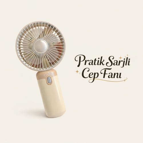 Alternative view of Şarjlı El Vantilatörü 3 Kademeli Hız Ayarlı Mini Fan – Taşınabilir Cep Fanı, Type-C USB Şarjlı 500mAh 2W Sessiz Güçlü Soğutma