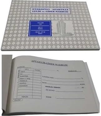 APARTMAN GELİR ve GİDER MAKBUZU-OTOKOPİLİ-14x20 cm-50x2