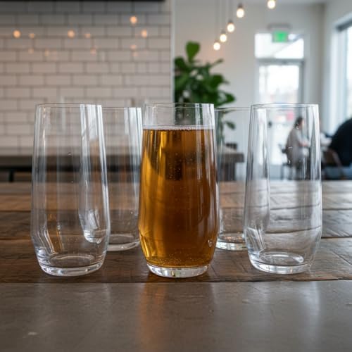 Alternative view of 6 Adet 550 ml Şeffaf Cam Meşrubat Bardağı - 6'lı Set Minimalist Tasarım Geniş Hacimli Su, Kokteyl ve Soğuk Kahve Bardağı