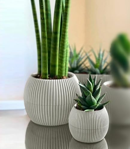 Alternative view of Yuvarlak Saksı Seti 0,15 litre + 0,7 litre, İç Mekan - Dış Mekan 2li Ekonomik Tabaklı Plastik Saksı Set Renk