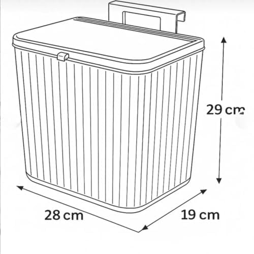 Mutfak Tezgah Üstü ve Dolap Askılı Çöp Kovası, 15 Litre Kapasiteli, Dayanıklı Plastik, Kolay Temizlenebilir,