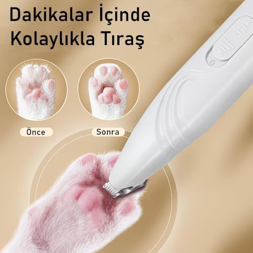 Alternative view of Kedi Köpek Pati Tüy Kesme Makinesi Sessiz Hassas Bölge Traş Cihazı Seramik & Çelik Bıçaklı