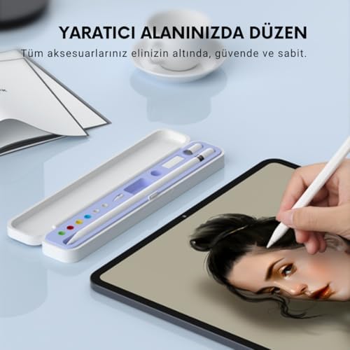 Dokunmatik Kalem Saklama Kutusu | Kalem ve Uç Organizer Kılıf | Sert Kasa + Yumuşak Silikon İç | Su Geçirmez & Taşınabilir Aksesuar Kutusu