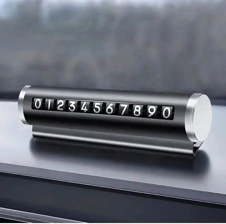 Araç Numaratör - Çevirmeli Dayanıklı Metal Kasa Telefon Numarası Torpido Üstü Araba Telefon Numaralık Oto Aksesuar