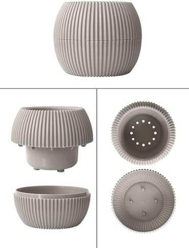 Alternative view of Yuvarlak Saksı Seti 0,35 litre + 1,2 litre, İç Mekan - Dış Mekan 2li Ekonomik Tabaklı Plastik Saksı Set Renk