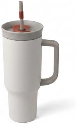 1200 ml Pipetli ve Kulplu Çelik Termos - Yeşil ve Beyaz Renk Seçenekli Dev Boy /Soğuk Tutucu Seyahat Bardağı (BEYAZ)