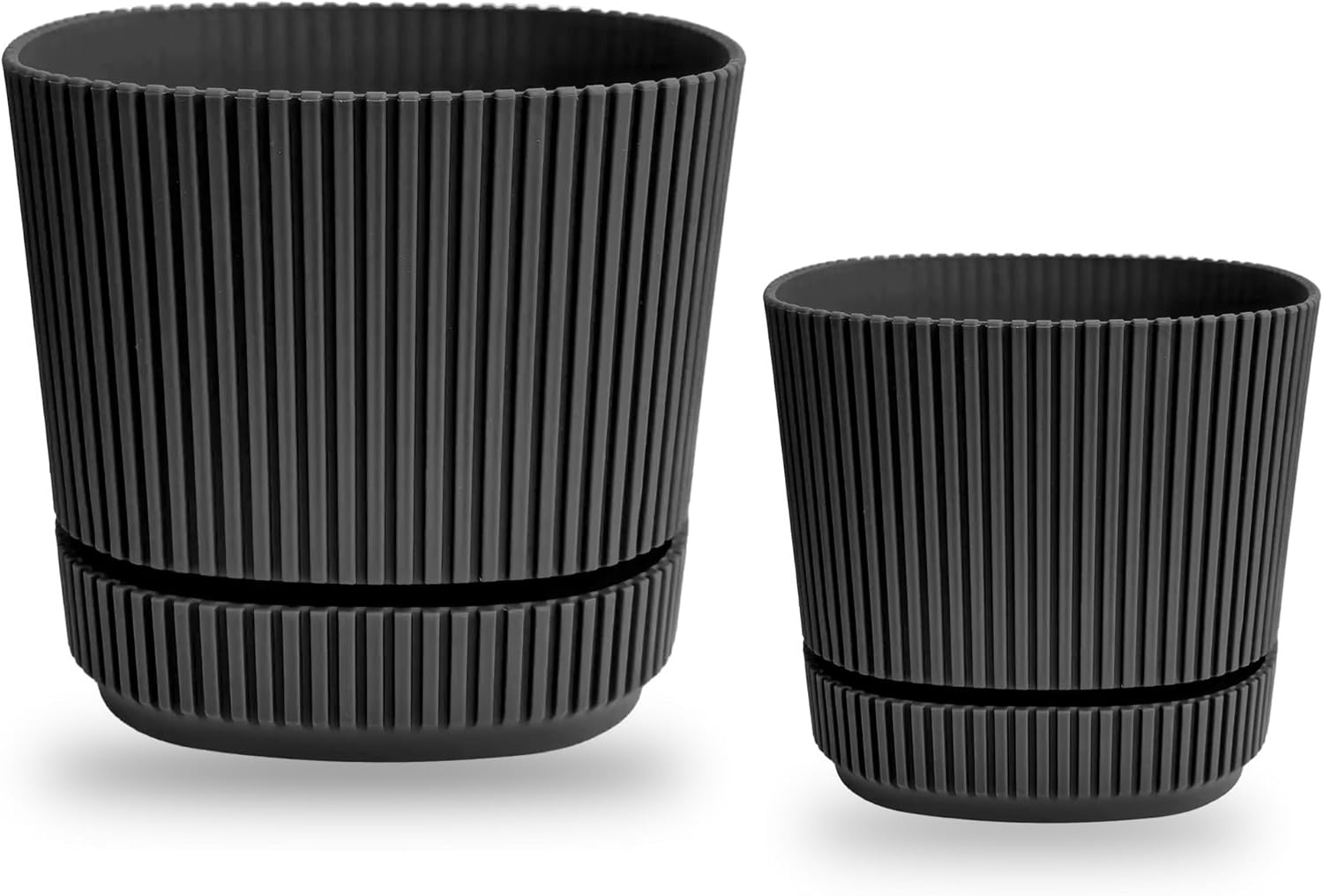 Kare Saksı Seti 2,3 litre + 4,6 litre, İç Mekan - Dış Mekan 2li Ekonomik Tabaklı Saksı Set Renk