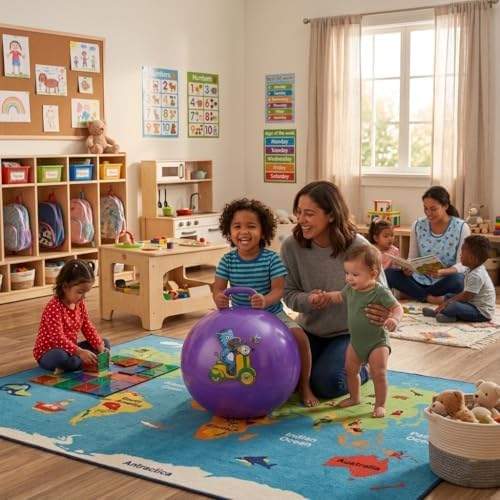 Alternative view of NK Spor Zıp Zıp Pilates Topu, 55 cm, Mor, Tutma Saplı, Çocuk ve Yetişkin için Egzersiz Topu, Anti-Burst, 300 gram