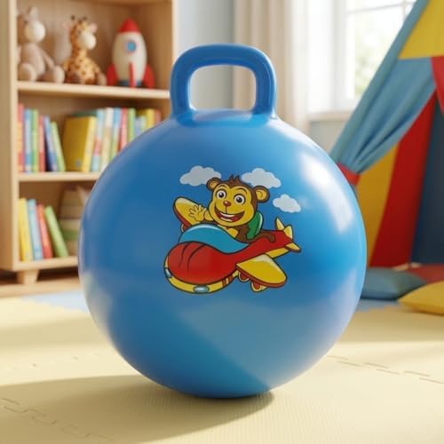 Alternative view of NK Spor Zıp Zıp Pilates Topu, 55 cm, Tutma Saplı, Mavi, Silikon, Çocuk ve Yetişkin için Egzersiz Topu