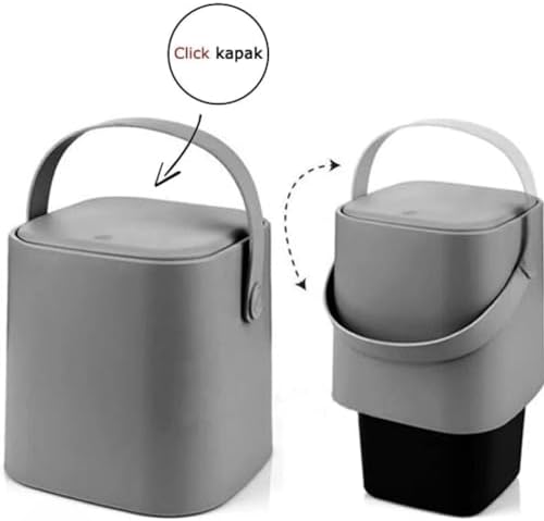 Alternative view of Sihirli Çöp Tezgah Üstü Mutfak Çöp Kovası, Bas Bırak Kapaklı, İç Kovalı, Tutma Saplı, (, 4 Litre)