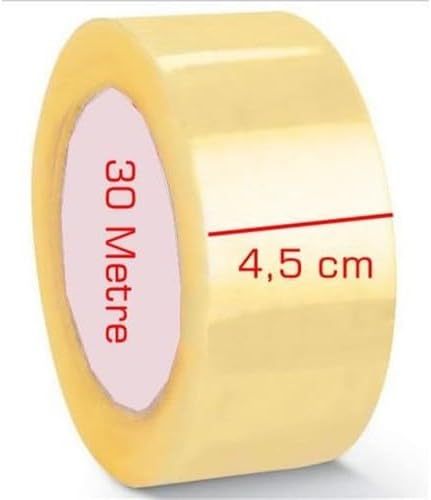 Koli Bandı, Şeffaf, 4,5 cm Genişlik, 30 Metre Uzunluk, 6 Adet