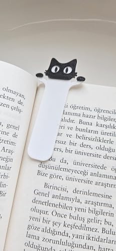 Alternative view of 3D Baskı Siyah Beyaz Sevimli Kedi Kitap Ayracı 7'li Set