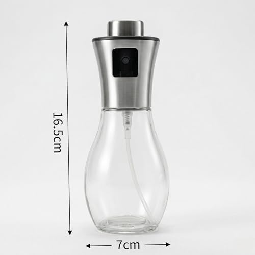 Alternative view of Cam Sprey Yağdanlık, 200 ml Geniş Kapasiteli, Paslanmaz Çelik Başlıklı, Zeytinyağı ve Sirke Püskürtücü, Airfryer İçin Eşit Yağ Dağılımı, Mutfak ve Salata Sunumuna Uygun Cam Sprey Yağdanlık