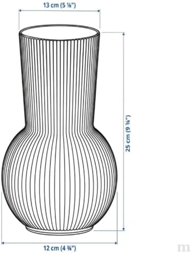 Alternative view of Cam Vazo, Şeffaf, Çizgili Tasarım, 25 cm, Modern Minimalist Stil, Çiçek Düzenlemeleri için