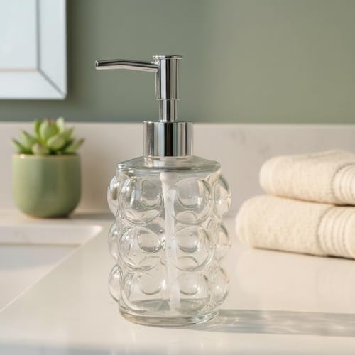 Alternative view of Beyaz Bubble Cam Sıvı Sabunluk - 450 ml Kabartmalı Şık Banyo ve Mutfak Sabunluğu (7x12 cm) (5067 - ŞEFFAF)