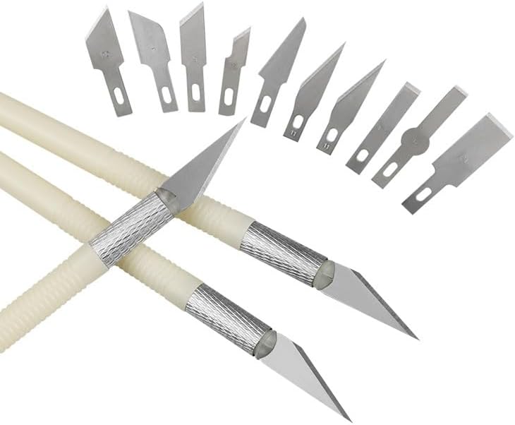 Alternative view of Kretuar Bıçak Seti, 13 Parçalı, Paslanmaz Çelik, Ergonomik Tutamak, Değiştirilebilir Uçlar, Saklama Kutulu, El Sanatları ve Hobi