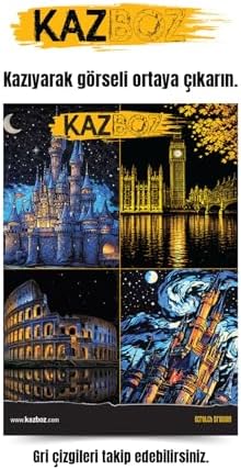 Alternative view of Kazboz Kazıma Sanatı Seti, ve Tarihi Yapılar Temalı, 20x28.5 cm, 4 Farklı Tasarım