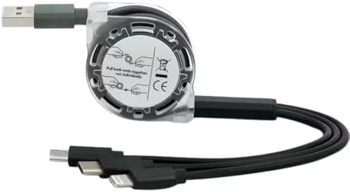 0260 Usb To Type-C Micro Usb Lightning Çoklu Şarj Kablosu Makaralı 3'ü 1 Arada