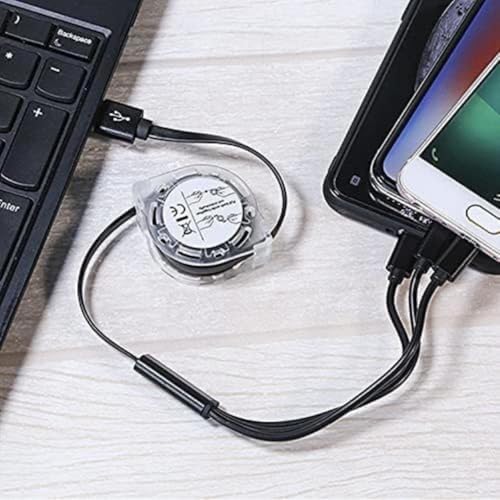 Alternative view of 0260 Usb To Type-C Micro Usb Lightning Çoklu Şarj Kablosu Makaralı 3'ü 1 Arada