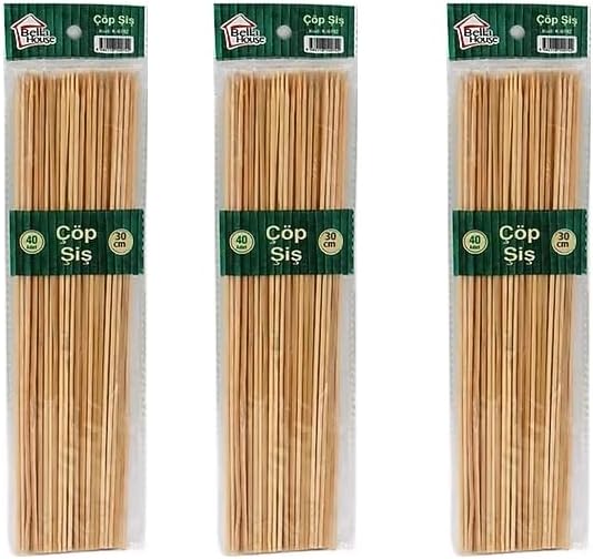 Alternative view of 3 Paket Bambu Çöp Şiş Seti (40'lı x 3) - 25 cm Doğal Izgara ve Sunum Çubuğu