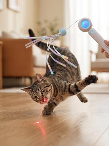 Alternative view of Uzatmalı Kedi Oltası Çok Renkli Değiştirilebilir Uçlu Teleskopik Kedi Oyuncağı Dayanıklı Kedi Oyun Çubuğu Evcil Hayvan Aktivite Ürünü