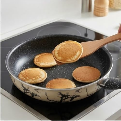 Yapışmaz Tava, Mermer Desenli, 25 cm, Teflon Kaplama, Ergonomik Sap, Homojen Isı Dağılımı