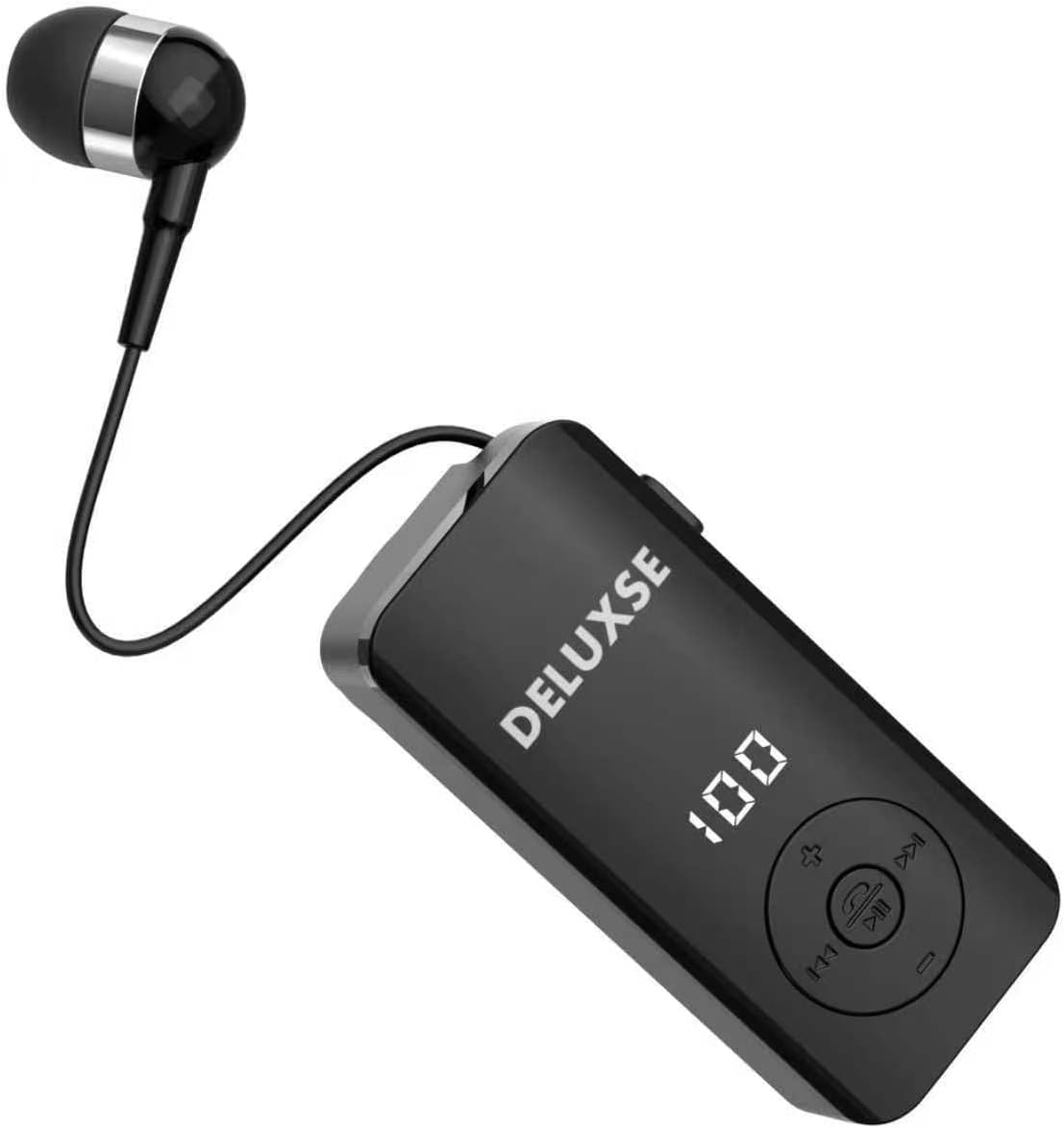 BT-14 Çekmeli Bluetooth Kulaklik LED Ekranli Titreşimli Yakanıza Takıp Çekmeli Olarak Kullanabilirsiniz Siyah Mikfonlu Eller Serbest Arama 18 saat müzik 160 saat bekleme V5,4 En Hızlısı