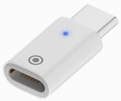 USB-C’den Lightning’e Adaptör, Pencil (1. Nesil) için Şarj Dönüştürücü - Mavi LED Göstergeli, Kompakt ve Taşınabilir, Type-C Cihazlarla Uyumlu (Beyaz) OTGP