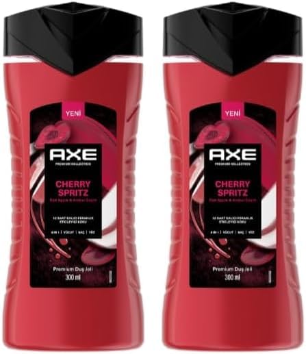 AXE Premium Duş Jeli Cherry Spritz 3 in 1 Vücut Saç Yüz 300 ml (2 paketi)