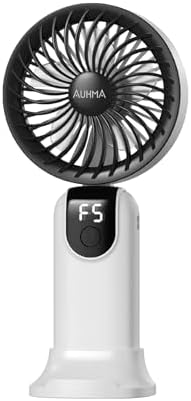 Alternative view of Auhma AUFN19 5 Kademeli Güçlü El Fanı Mini Fan – Şarjlı Taşınabilir Mini Vantilatör, Dijital Ekranlı, Sessiz Çalışma, Uzun Pil Ömrü, Masaüstü & El Tipi Kullanım (Beyaz)