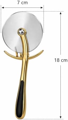 Paslanmaz Çelik Pizza Kesici Ergonomik Saplı Pizza Dilimleyici Bıçak 18 cm