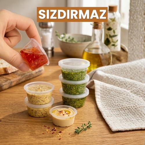 Alternative view of 50 Adet Sızdırmaz Mini Saklama Kabı 120 ml – Buzluk Kabı, Et Suyu, Kemik Suyu, Sos ve Püre Saklama Kabı, Kapaklı Küçük Gıda Saklama Kabı, Derin Dondurucu Uyumlu Porsiyonluk Kap Seti